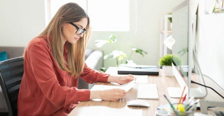 Woman working as a translator